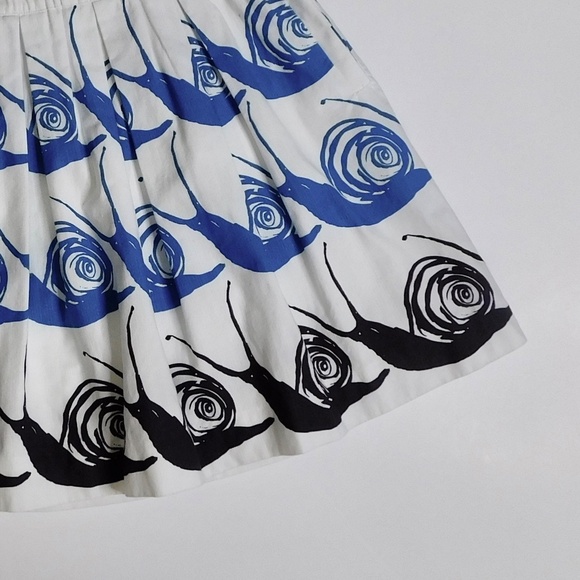 Anthropologie MAEVE Swirled Snail Skirt Pleated Pockets Whimsical Snails X-Small - Picture 5 of 16